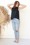 mode, nancy button up tank