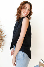 mode, nancy button up tank