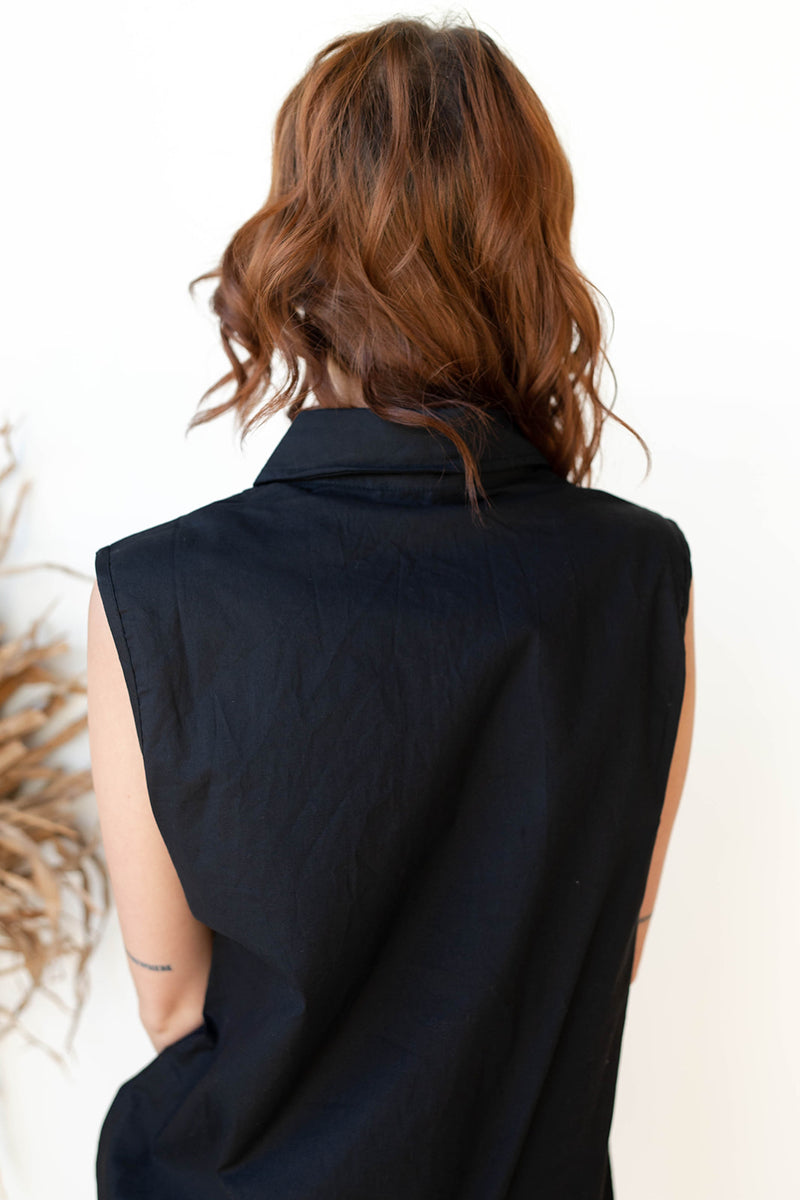 mode, nancy button up tank