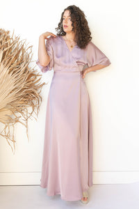mode, unforgettable satin sleeve dress