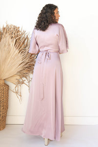 mode, unforgettable satin sleeve dress