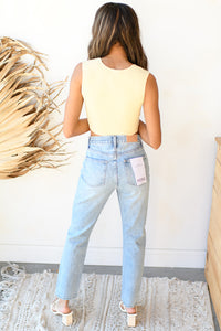 mode, keaton high rise slim straight jeans