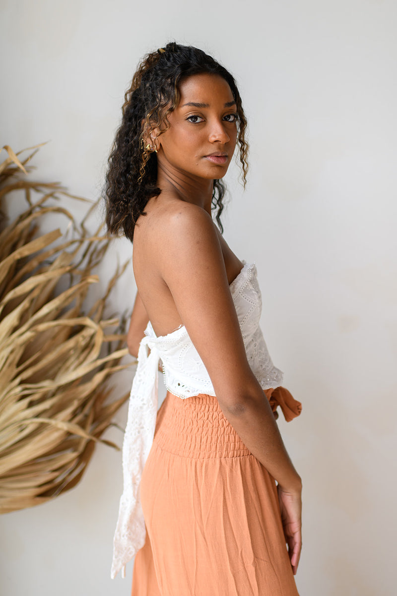 mode, embroidery crop top