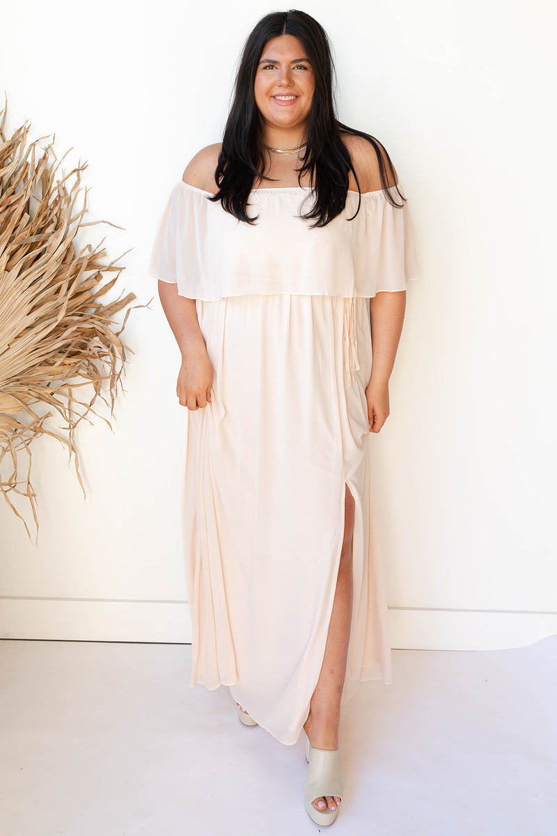 mode, true intentions off shoulder dress