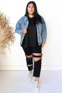 mode, night after night denim jacket