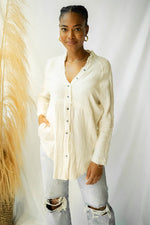 plush gauze button down