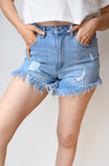 mode, for love highwaist frayed hem shorts