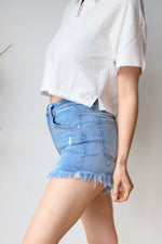mode, for love highwaist frayed hem shorts