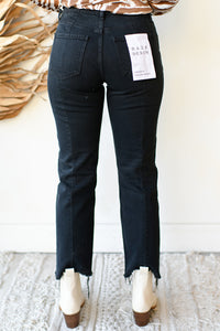 mode, straight up high rise jeans