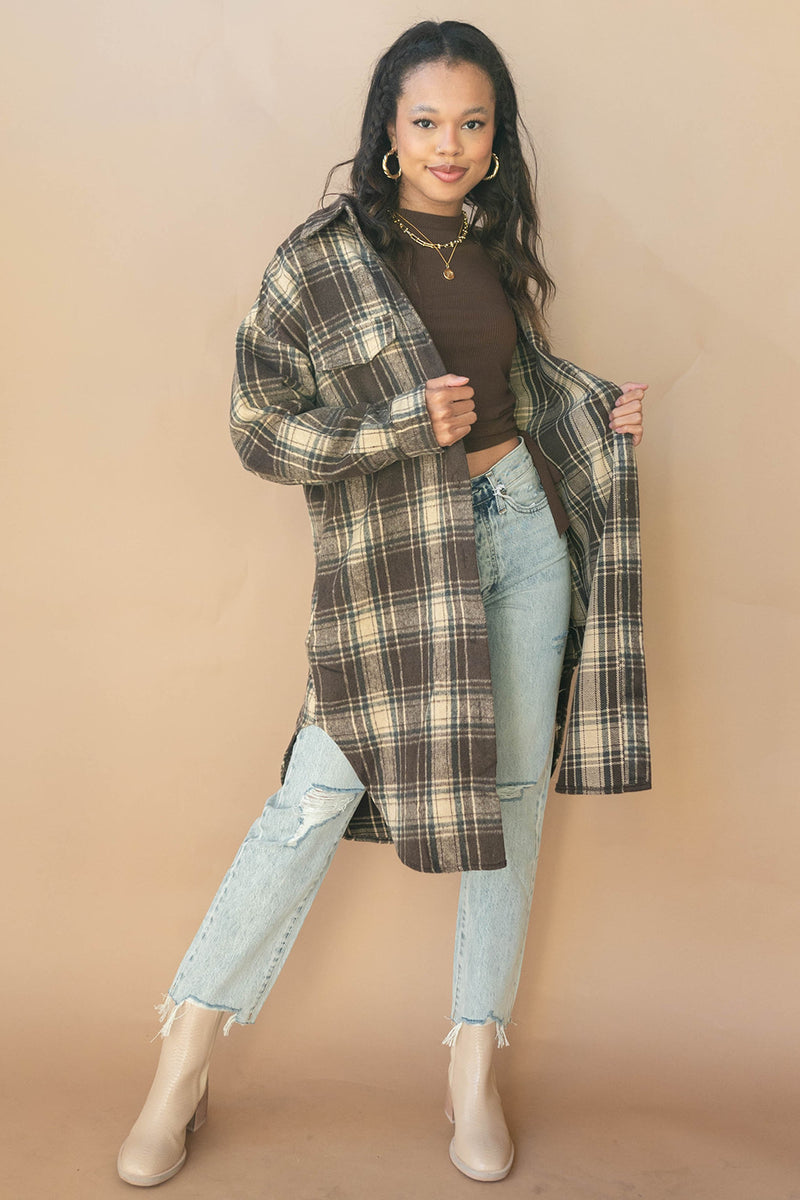 mode, forever plaid oversized jacket