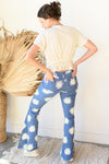 mode, oopsie daisy denim flares