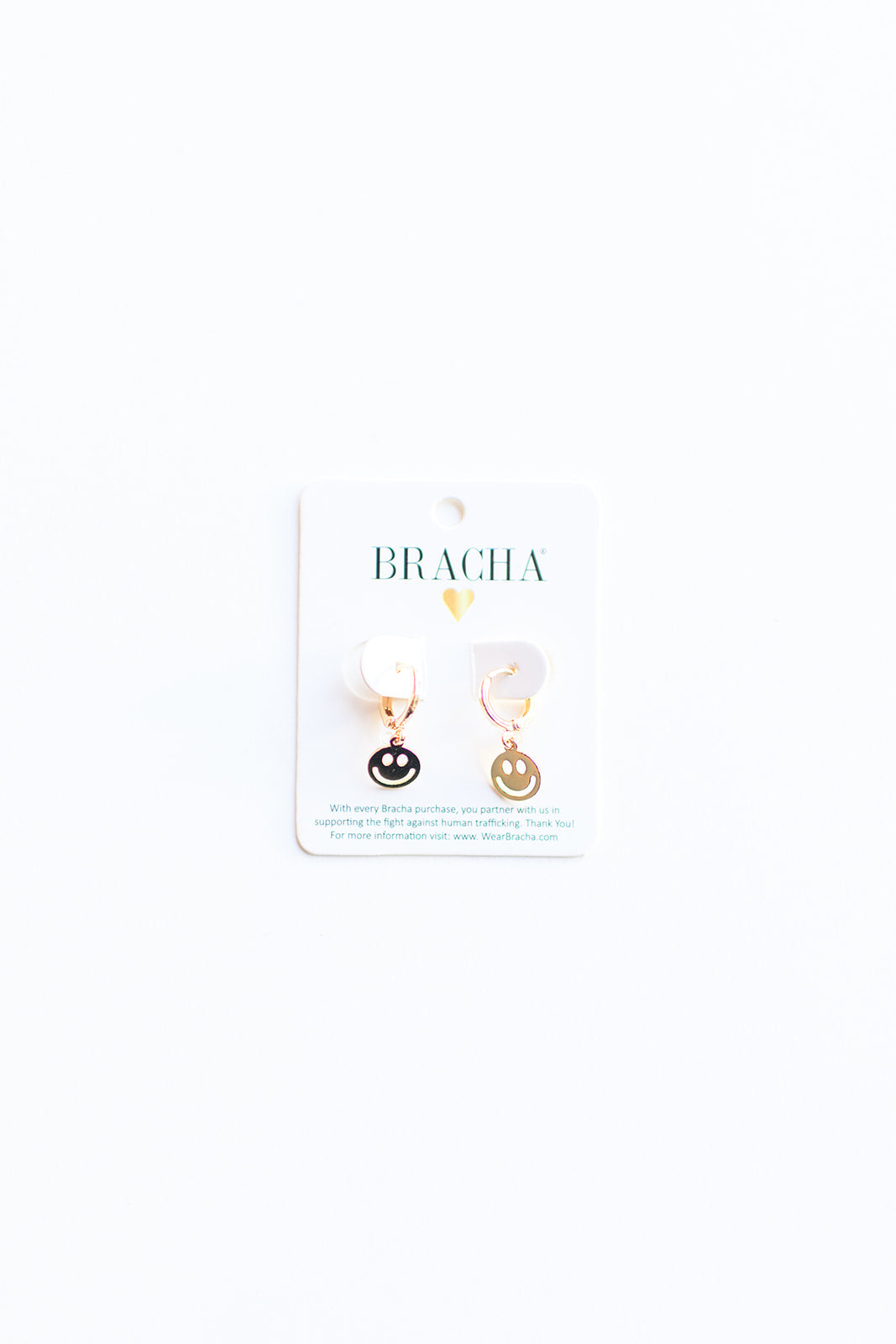 mode, smiley huggies earrings