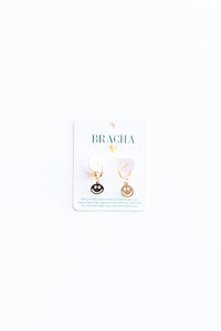 mode, smiley huggies earrings