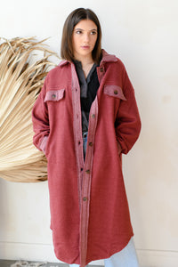 mode, thrill me button down shacket