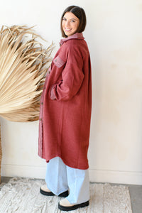 mode, thrill me button down shacket