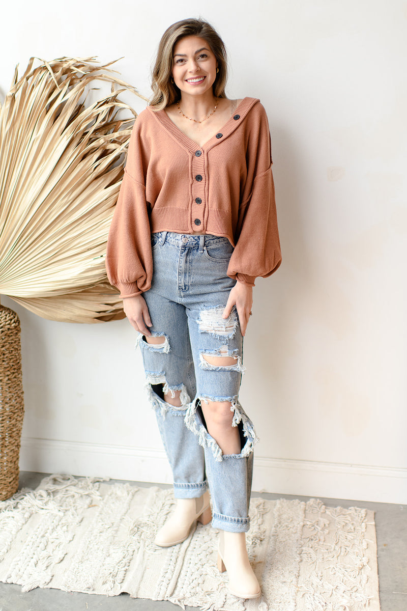 providence button up sweater