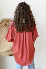 mode, satin boxy tunic top