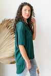 mode, satin boxy tunic top