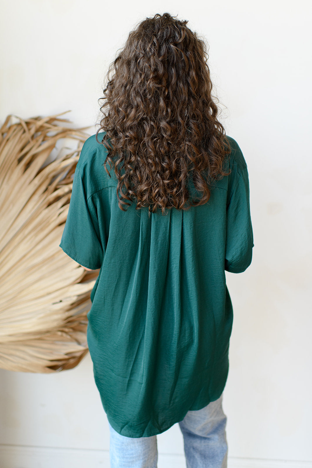 mode, satin boxy tunic top