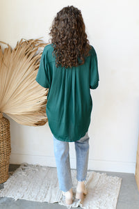 mode, satin boxy tunic top
