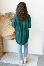 mode, satin boxy tunic top