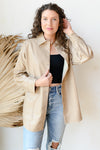 mode, vegan leather shacket