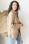 mode, vegan leather shacket