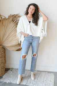 mode, shredded button up cardigan