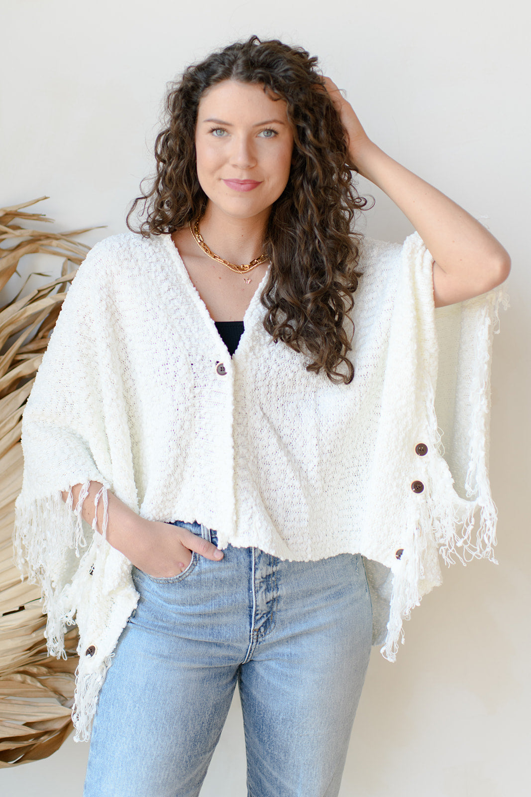 mode, shredded button up cardigan