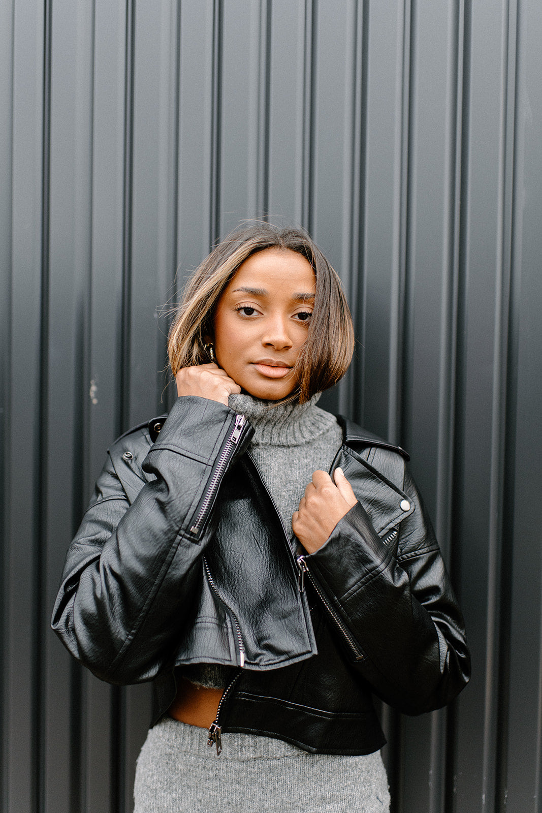 mode, stay cozy cropped turtleneck sweater