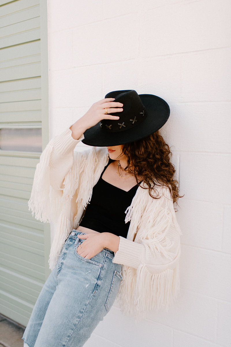 mode, for the fringe cardigan
