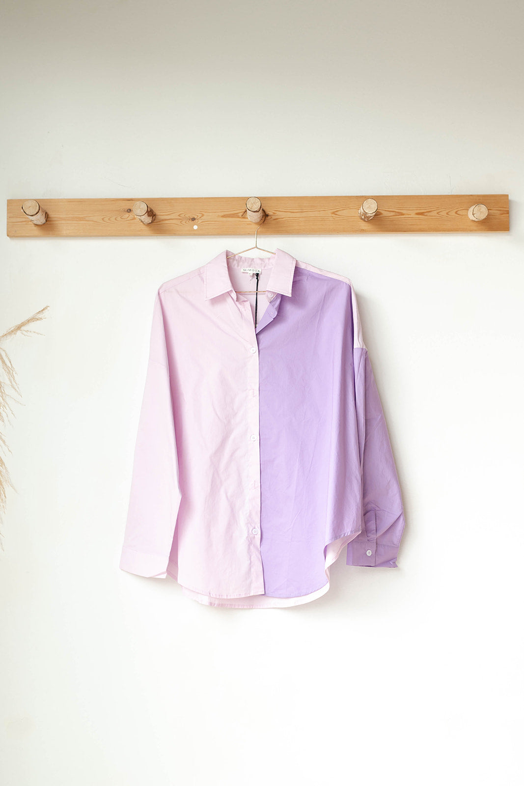 mode, color block me button down