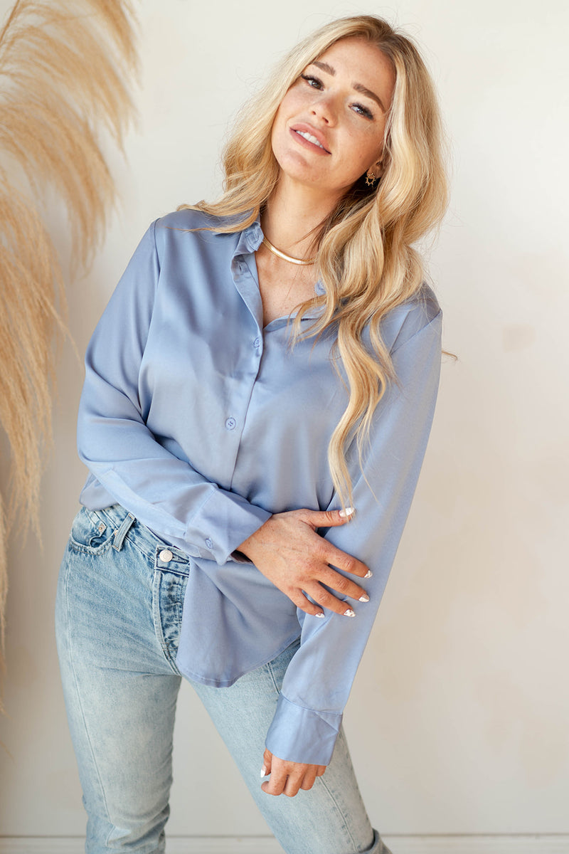 mode, slow down button blouse