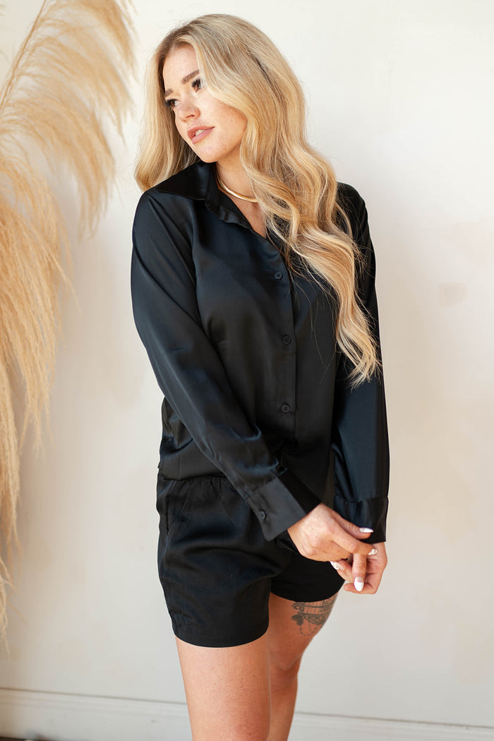 mode, slow down button blouse