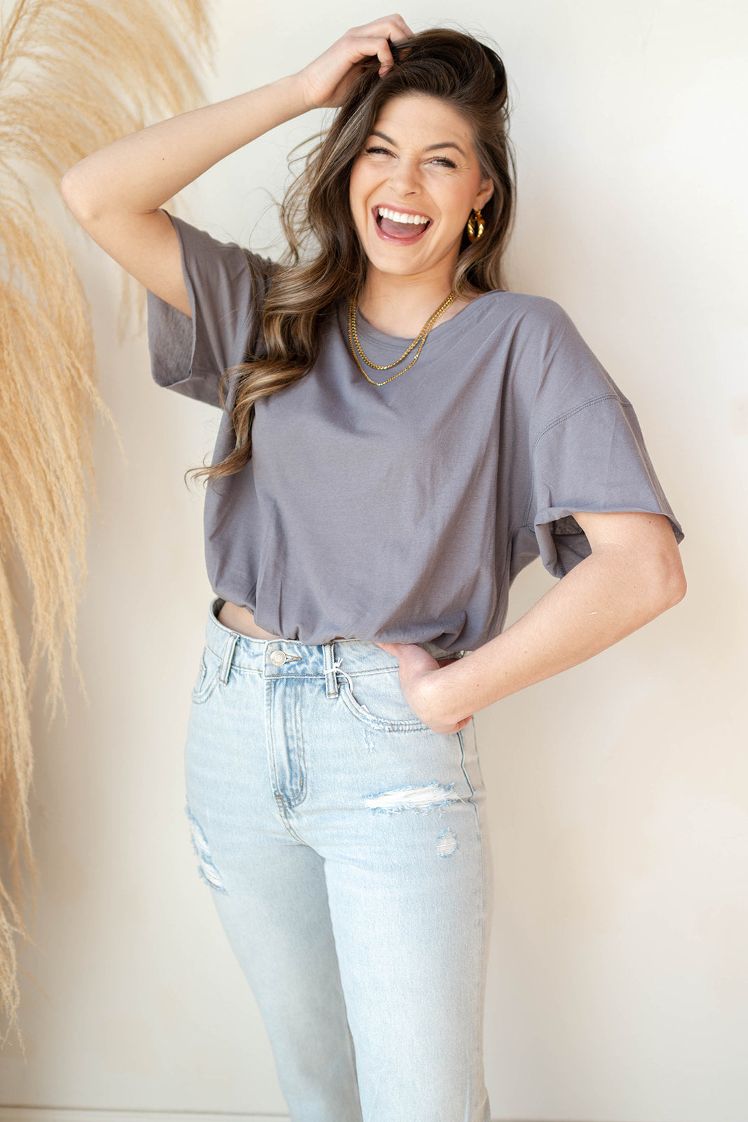 mode, spice it up elastic hem tee