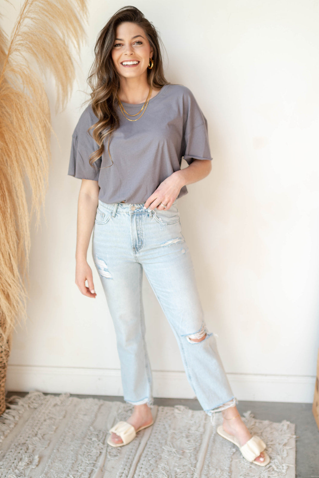 mode, spice it up elastic hem tee