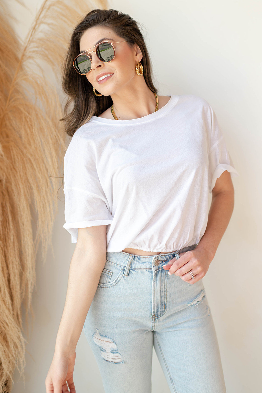 mode, spice it up elastic hem tee