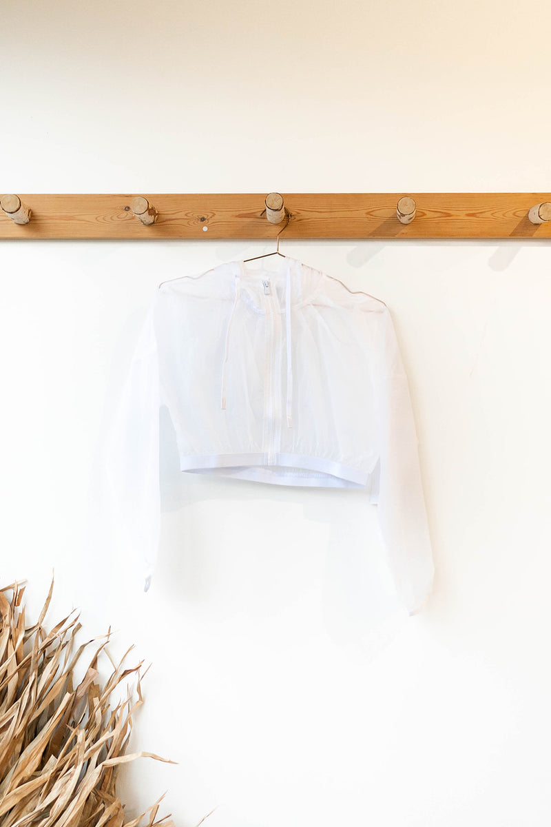 mode, nylon cropped windbreaker