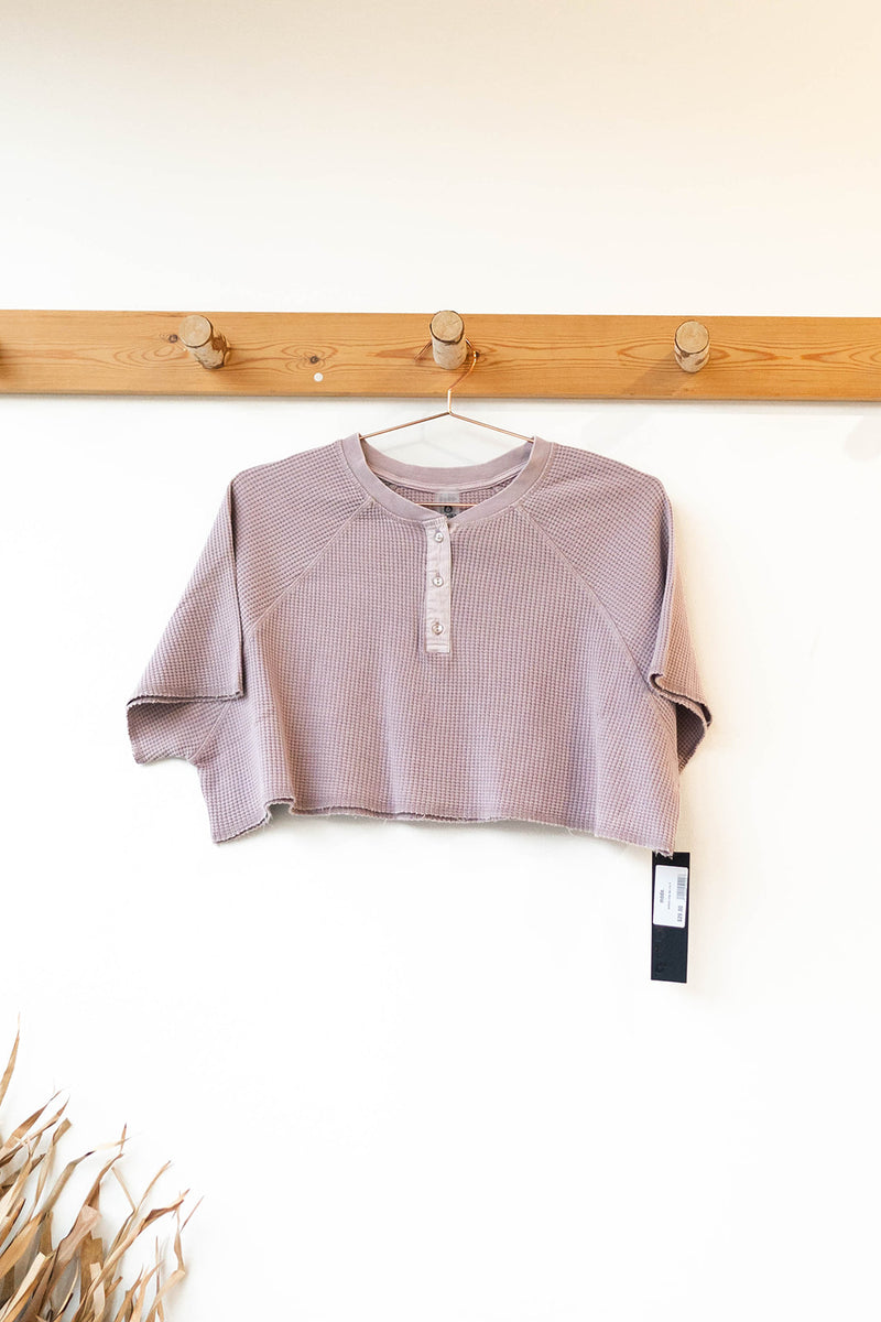 mode, waffled crop tee