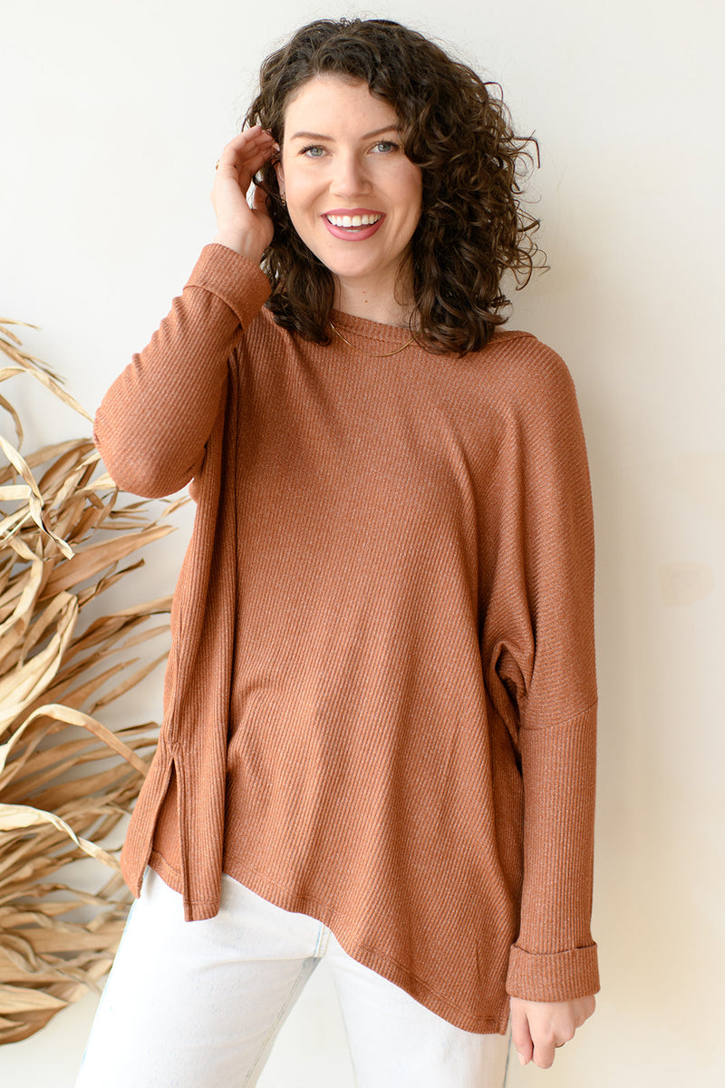mode, rib hachi oversize top