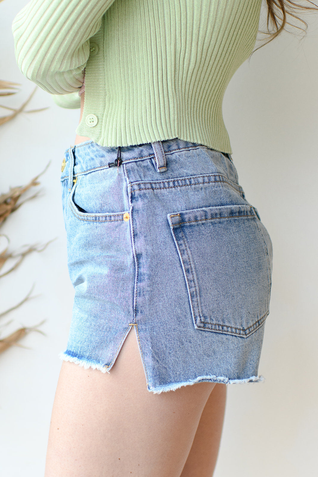 mode, shoreline denim shorts