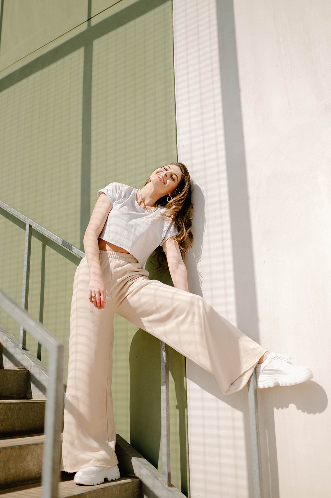 mode, wide leg sweat pants