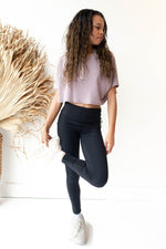mode, waffled crop tee