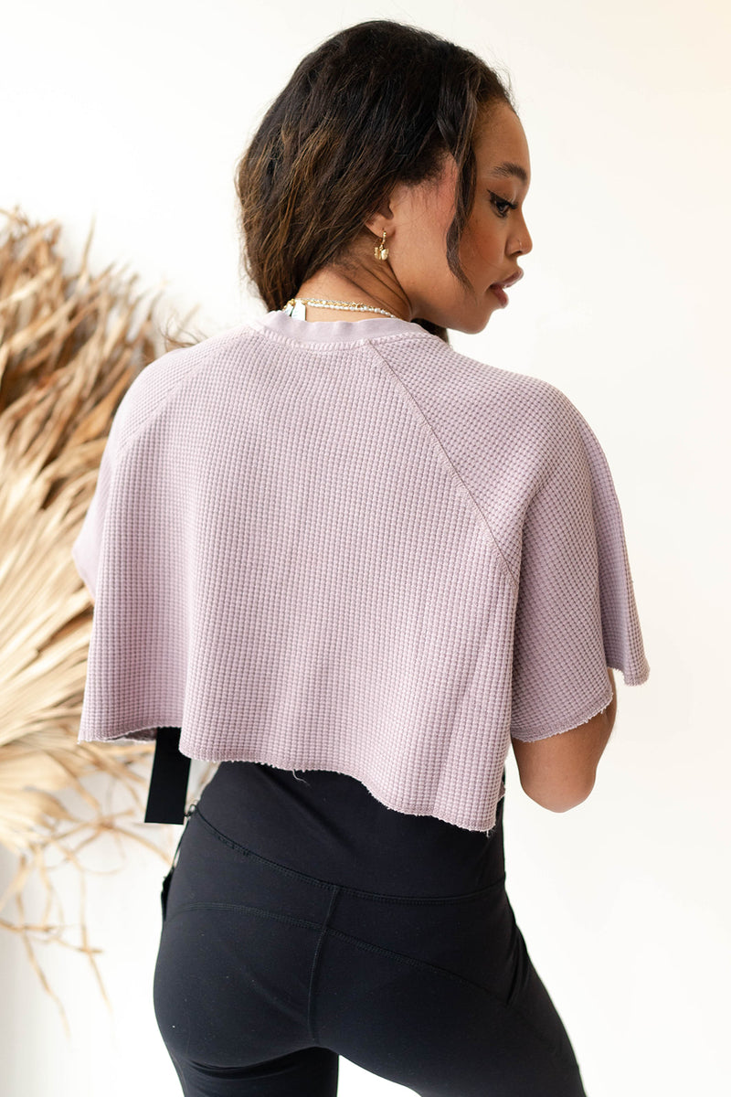 mode, waffled crop tee