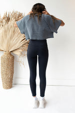 mode, waffled crop tee