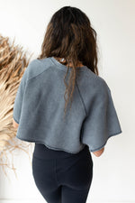 mode, waffled crop tee