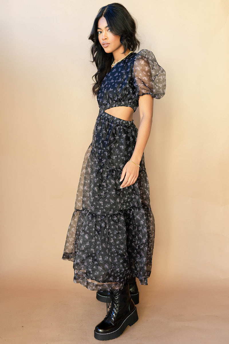 mode, aya cut out midi dress