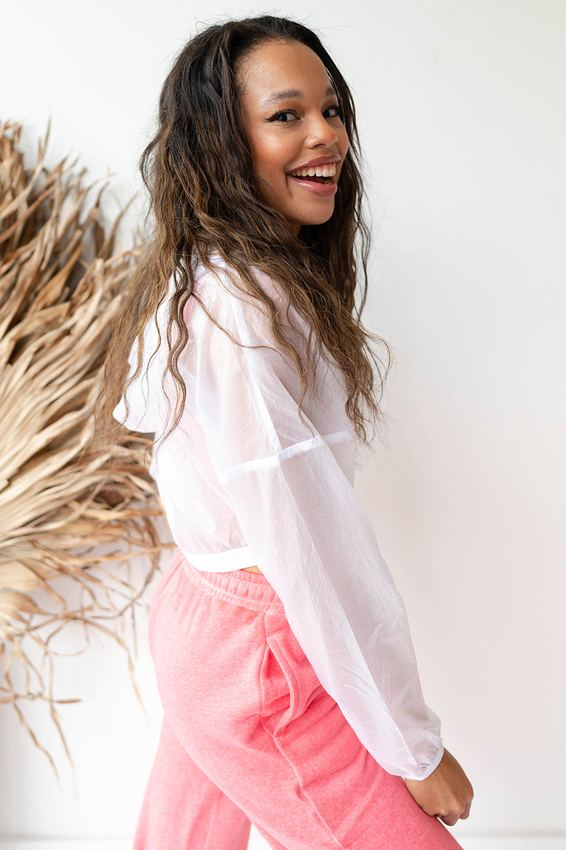 mode, nylon cropped windbreaker