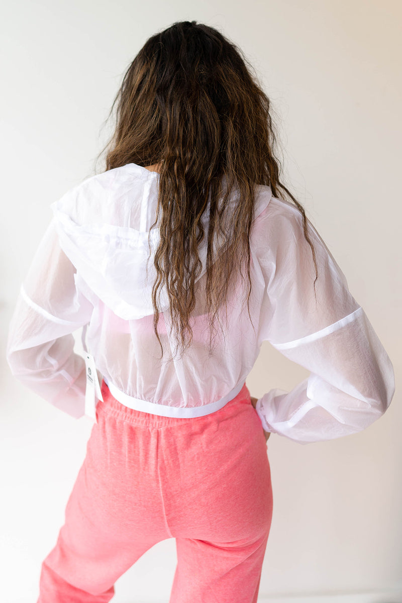 mode, nylon cropped windbreaker
