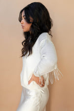 mode, iris tassel sweater